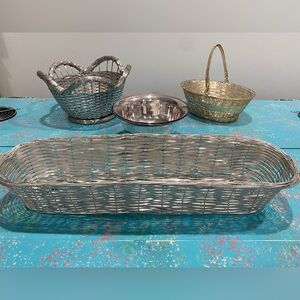 Miscellaneous “Silver” Bowls, Baskets, Catch-alls